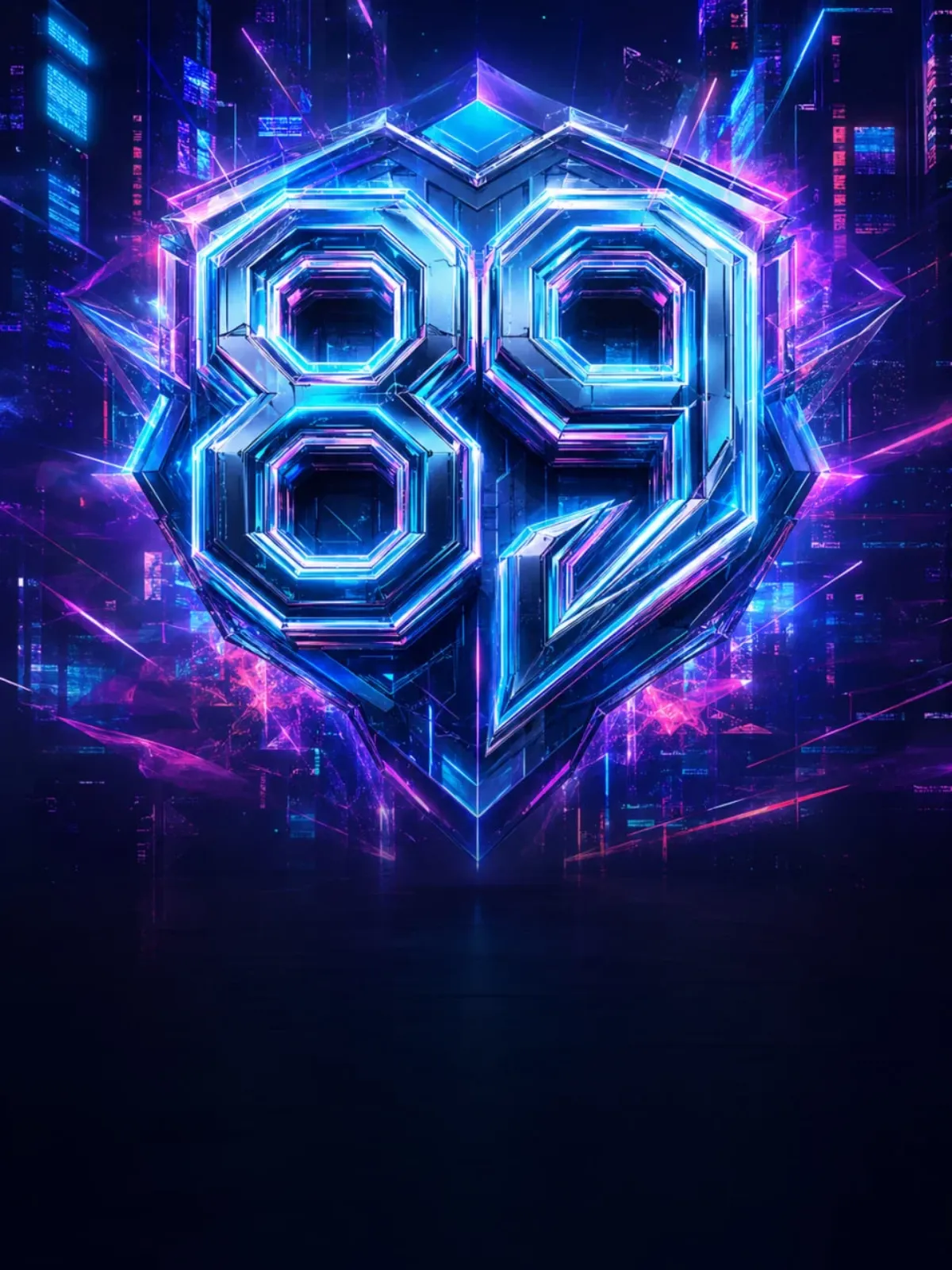 Неоновая хромированная эмблема 89 сквада 89 SQUAD
